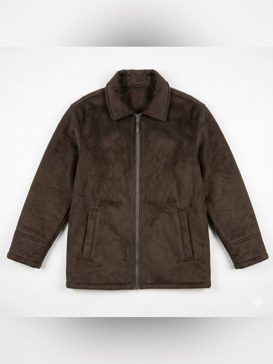 Liz Claiborne Jackets & Blazers - Liz Claiborne Faux Suede and Fur Dark Brown Winter Coat